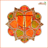 Blended Thread Moti Work Orange Laddu Gopal Poshak